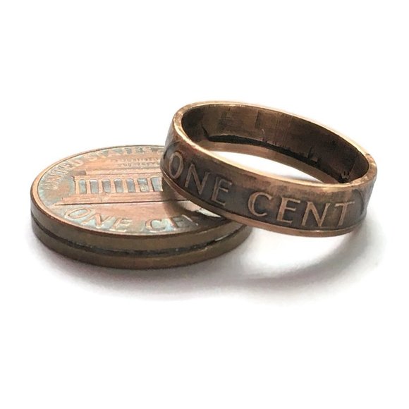 Tampa Coin Rings Jewelry - Vintage Lucky Copper Penny Coin Ring Gothic SEALED